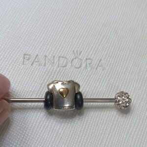Pandora Silver/14k Vintage 2006 Blouse//Sweater/T-shirt Two Tone Charm
